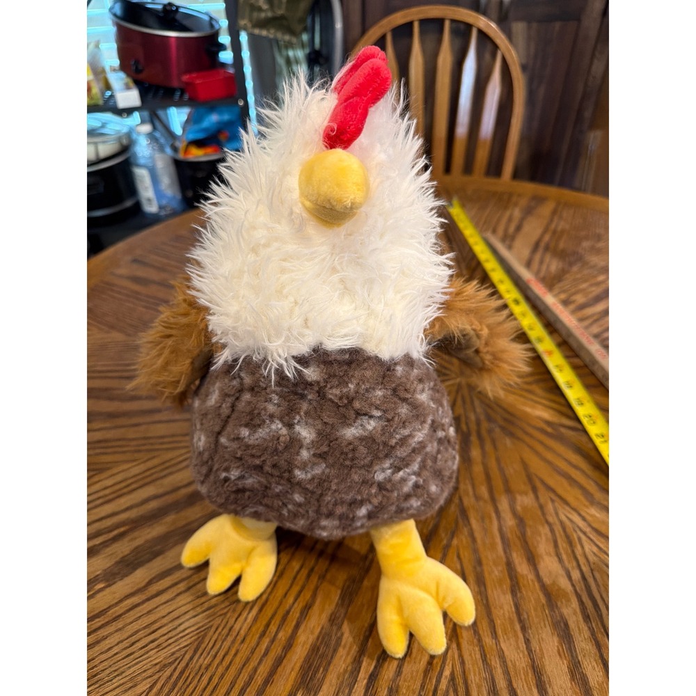 Way To Celebrate Plush Chicken Rooster Brown White Speckled Stuffed Animal 12"